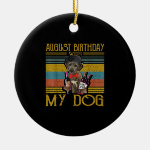 August Birthday With My Irish Wolfhound Dog 2020 Ceramic Ornament