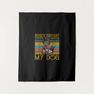August Birthday With My Irish Wolfhound Dog 2020 Tapestry