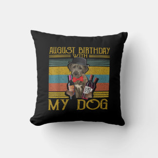 August Birthday With My Irish Wolfhound Dog 2020 Throw Pillow