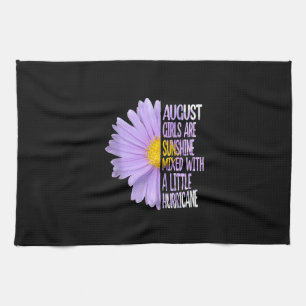 August Birthday Womens Gift Funny Daisy Aster Gift Kitchen Towel