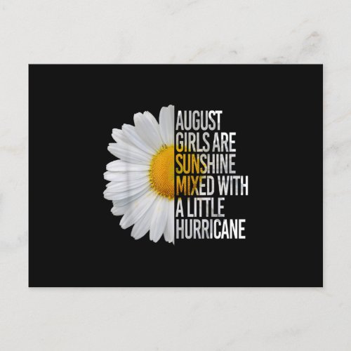 August Birthday Womens Gift Funny Daisy Quote Gift Announcement Postcard