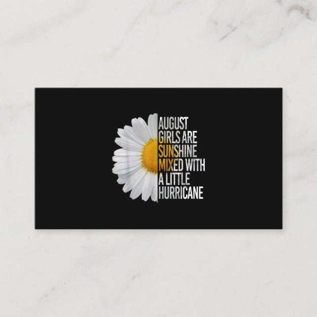 August Birthday Womens Gift Funny Daisy Quote Gift Business Card (Front)