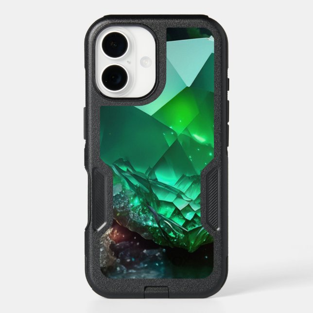 August Birthstone Peridot Abstract Neon Crystal Otterbox iPhone Case (Back)