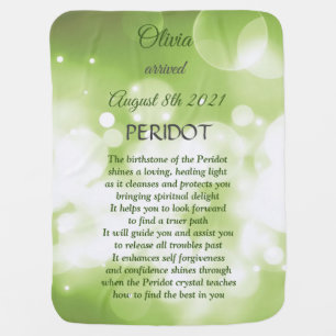 August Birthstone Peridot design Baby Blanket