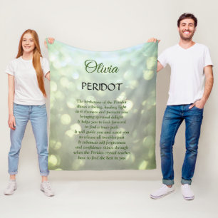August Birthstone Peridot design Fleece Blanket