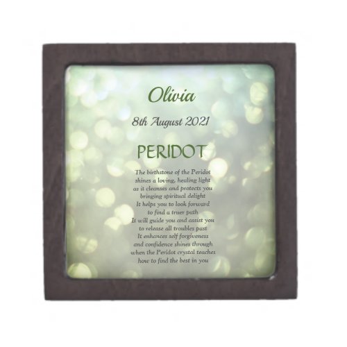 August birthstone Peridot  Gift Box