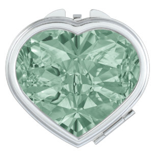 August Birthstone Peridot Heart Compact Mirror