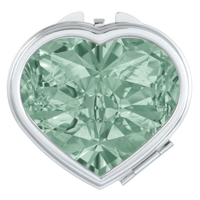 August Birthstone Peridot Heart Compact Mirror (Front)