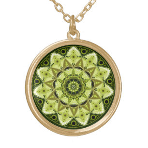 August Birthstone Peridot Mandala Necklace