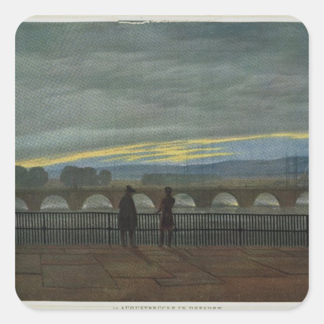 August Bridge in Dresden Square Sticker (Front)