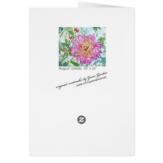 'August' Cards (Back)