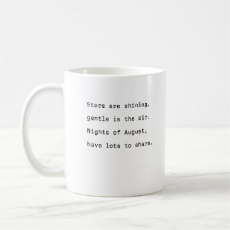 august coffee mug typography poetic shining stars