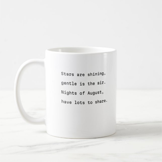 august coffee mug typography poetic shining stars (Left)