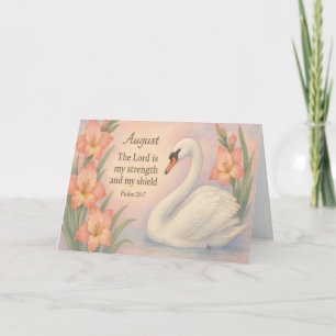 August Flamingo Bible Verse Christian Birth Holiday Card