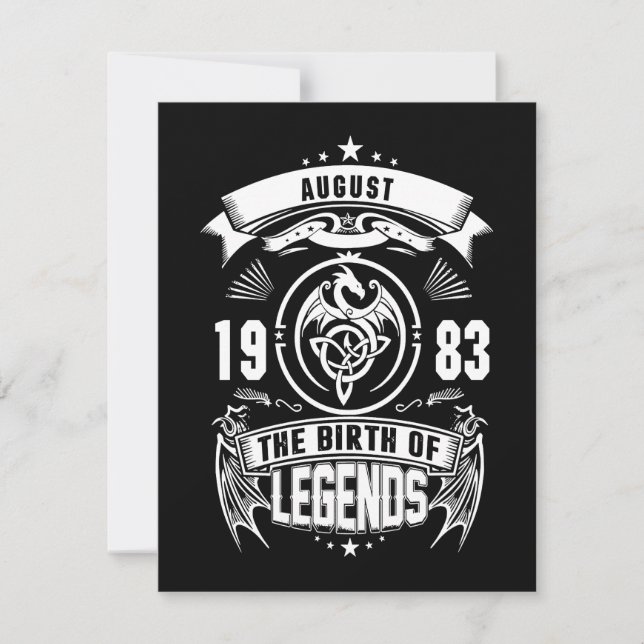 August Gift | 1983 The Birth Of The Legends Invitation (Front)