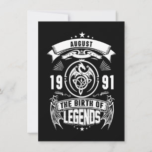August Gift 1991 The Birth Of The Legends Invitation