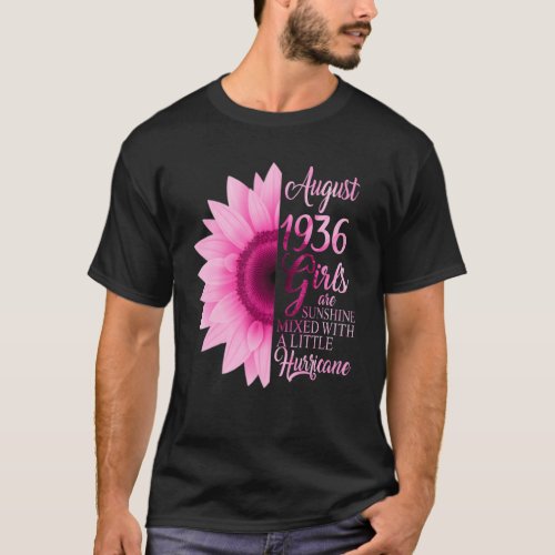 August Girl 1936 86 Years Of Being Sunshine Mixed  T_Shirt