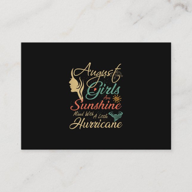 August Girls Are Sunshine August Birthday Gift Enclosure Card (Front)