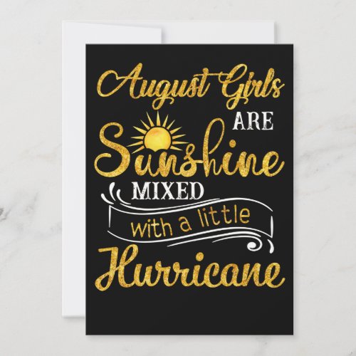 August Girls Are Sunshine Mixed Little Hurricane Holiday Card