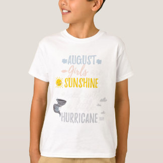 AUGUST Girls Sunshine and Hurricane Birth Month T-Shirt