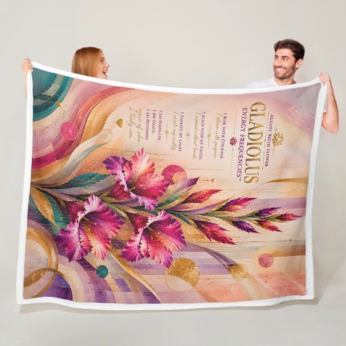 August Gladiolus Birth Flower Energy Frequencies Fleece Blanket