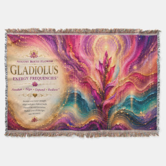 August Gladiolus Birth Flower Energy Frequencies Throw Blanket