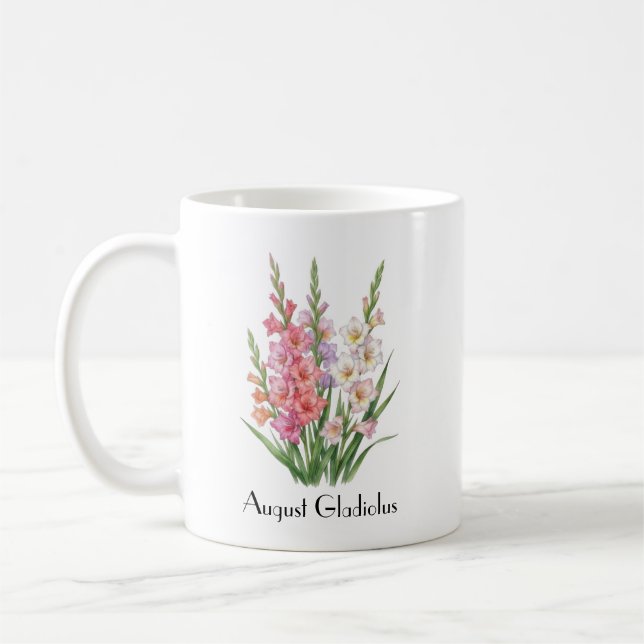 August Gladiolus Flowers Coffee Mug (Left)