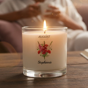 August Gladiolus Poppy Birth Month Floral Scented Candle