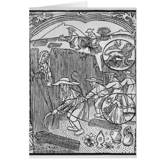 August, harvesting, Leo Cards (Front)