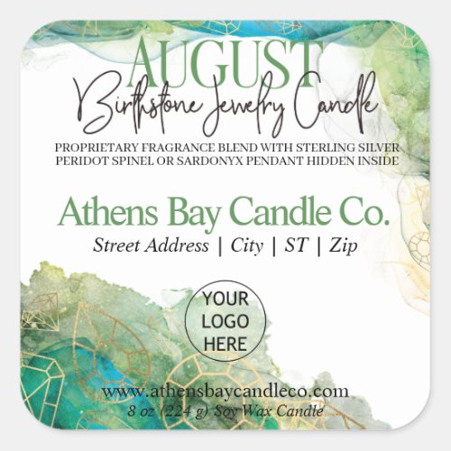 August Hidden Jewelry Candle Product Label