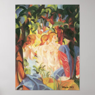 August Macke 1913 Bathing Girls Poster