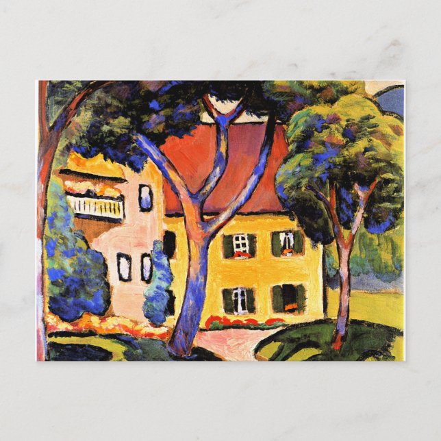 August Macke art, House in a Landscape Postcard (Front)