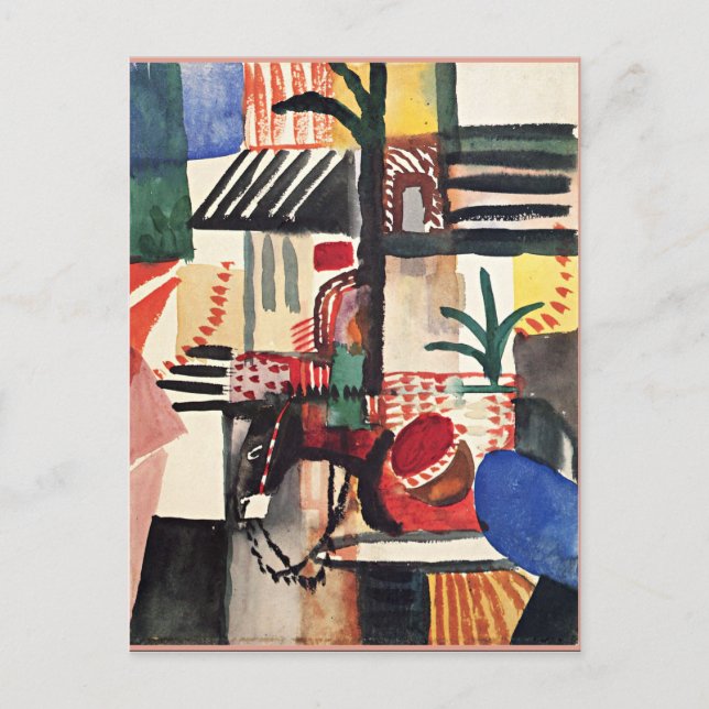 August Macke artwork, Man with Donkey Postcard (Front)