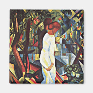 August Macke: Couple in the Woods, 1912 artwork Magnet