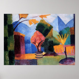 August Macke - Garden at Thuner Lake 1913 oil Poster