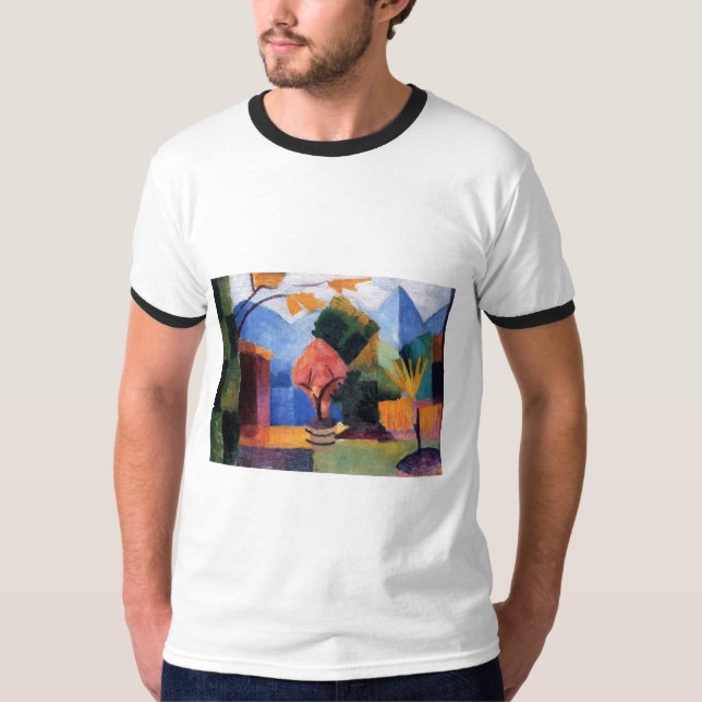 August Macke - Garden at Thuner Lake 1913 oil T-Shirt (Front)