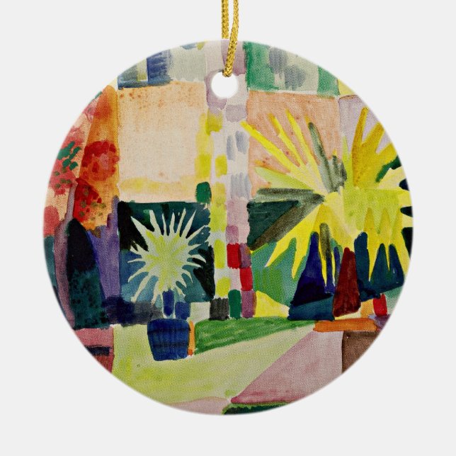 August Macke: Garden on Lake Thun Ceramic Ornament (Front)