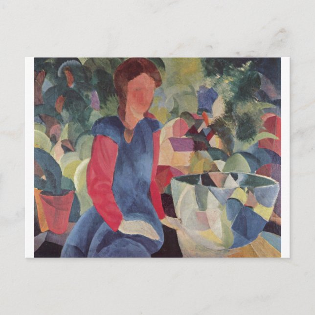 August Macke  - Girl w/ Fish Bell 1914 Fischglocke Postcard (Front)