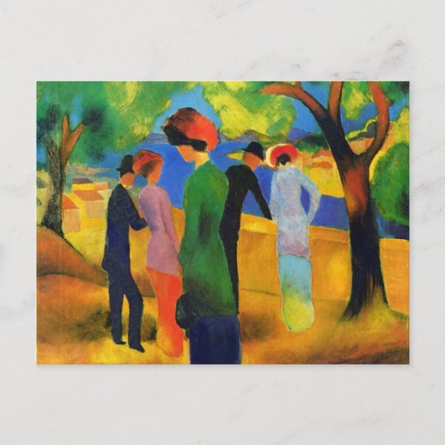 August Macke - Lady in a Green Jacket Postcard (Front)