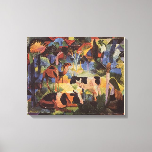 August Macke Landscape with Cows and Camel Canvas Print (Front)