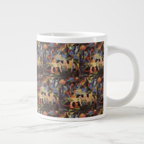 August Macke Landscape with Cows and Camel Giant Coffee Mug