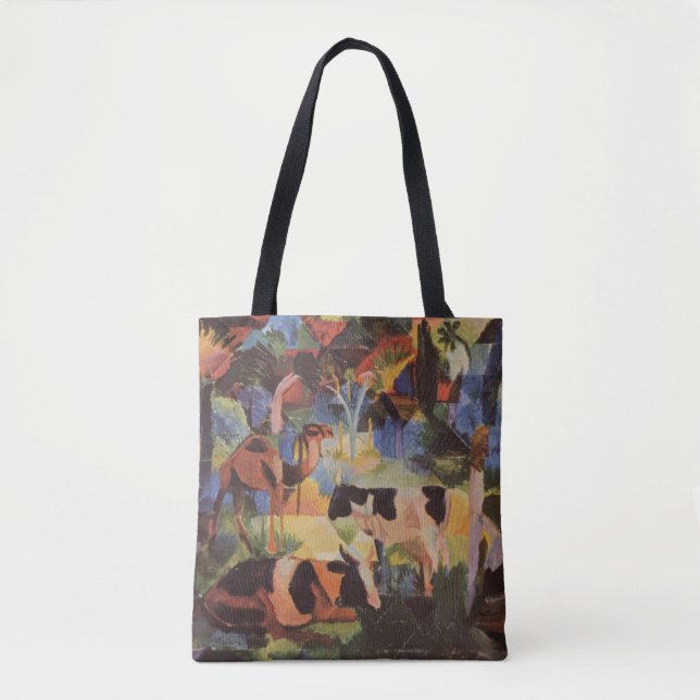 August Macke Landscape with Cows and Camel Tote Bag (Front)