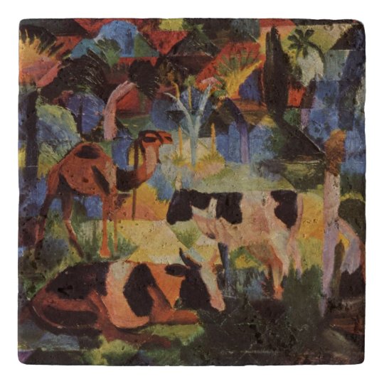 August Macke Landscape with Cows and Camel Trivet | Zazzle.com