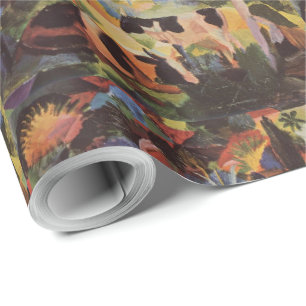 August Macke Landscape with Cows and Camel Wrapping Paper
