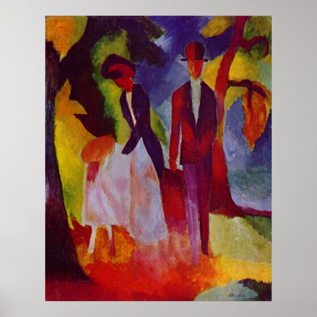August Macke - Leute am blauen See 1913 @ Blue Sea Poster (Front)