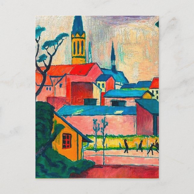 August Macke - Marienkirche, fine art painting Postcard (Front)