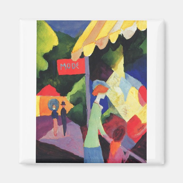 August Macke -  Modefenster 1913 watercolor Magnet (Front)