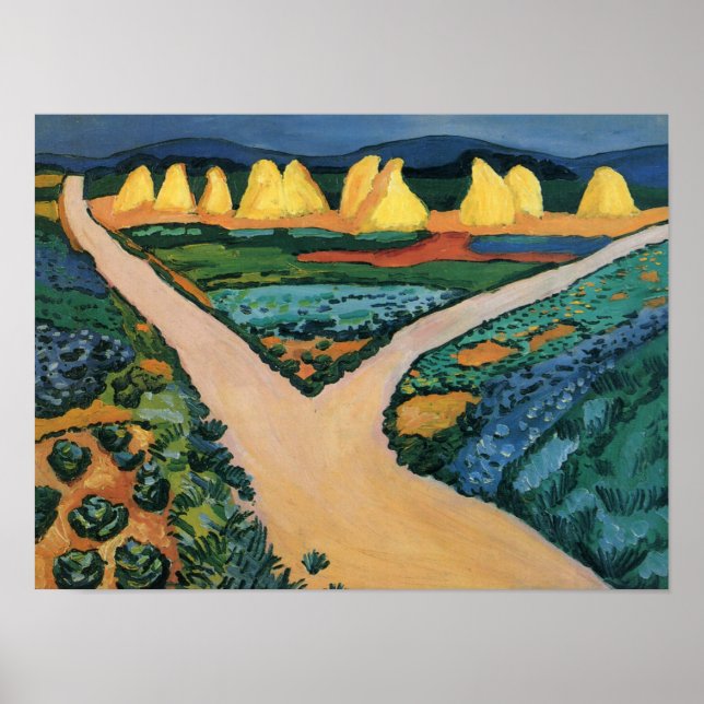 August Macke painting, Vegetable Fields Poster (Front)