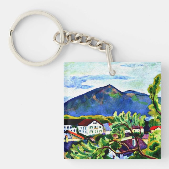 August Macke - Spring Landscape in Tegernsee Keychain (Front)