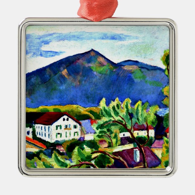 August Macke - Spring Landscape in Tegernsee. Metal Ornament (Front)